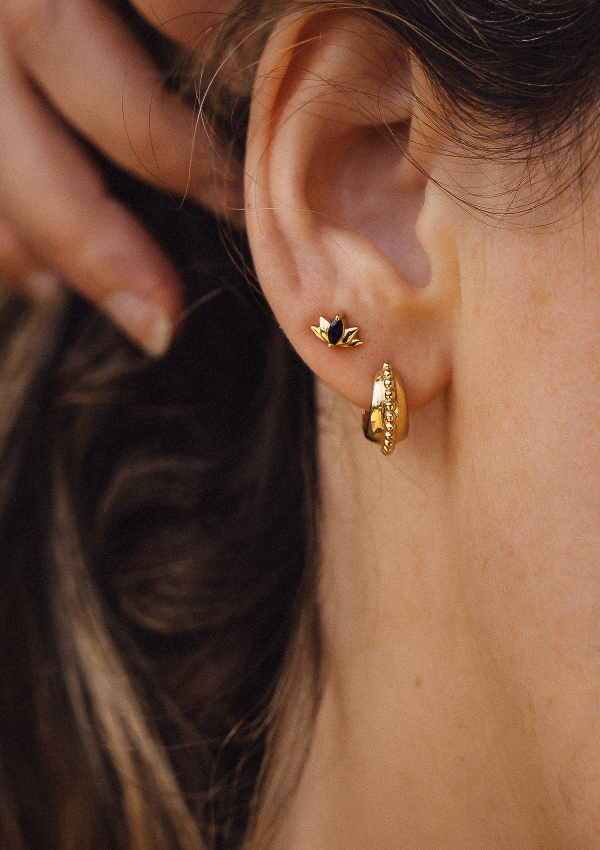 Boucles d'oreilles Créoles - Billes Indiennes