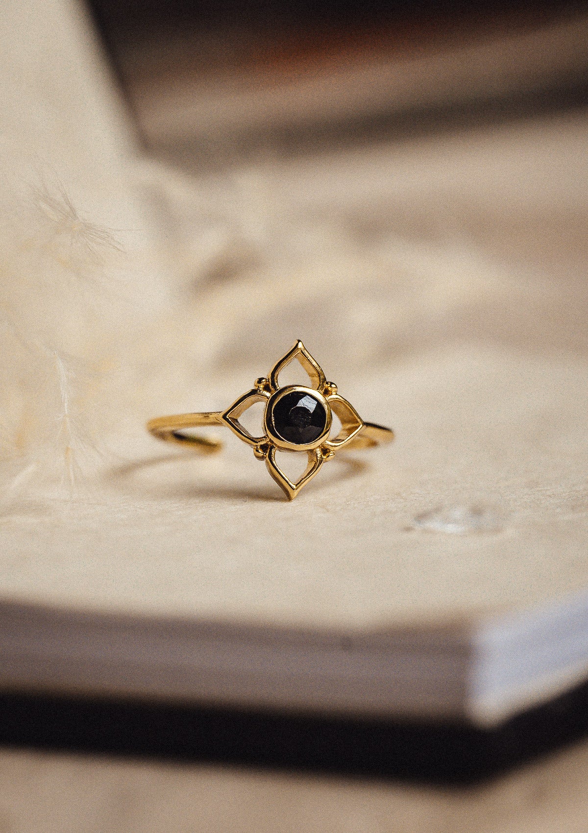 Bague Onyx Noir - Chakra Racine