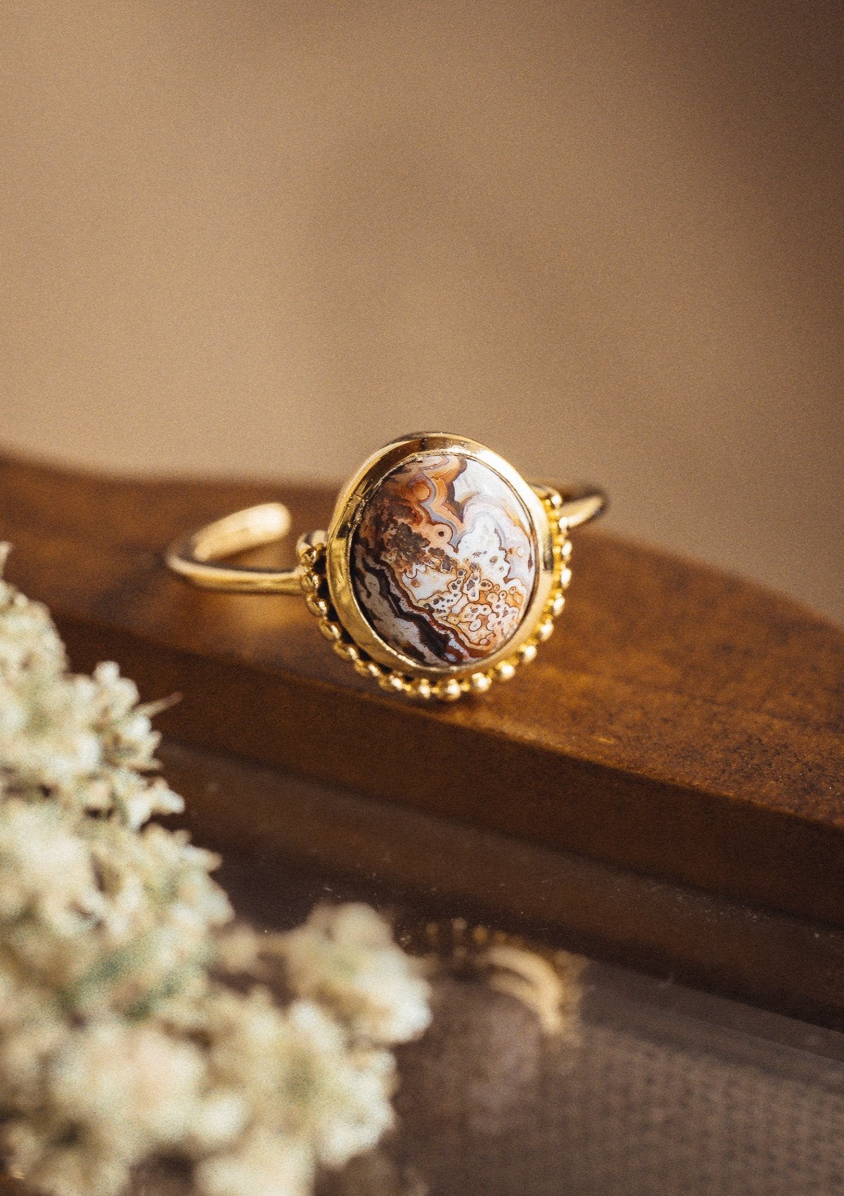 Bague Agate Lagune - Énergie Nourricière