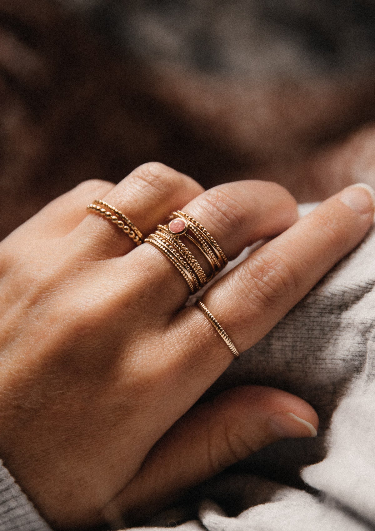 Bague multiple Rhodonite Essence F minine