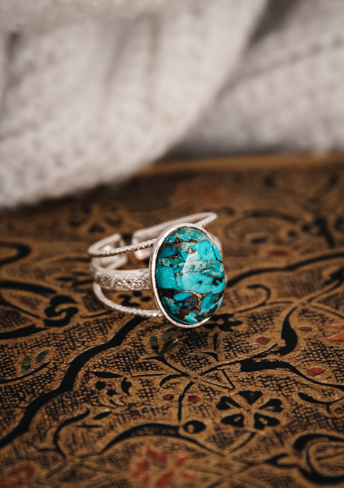 Bague Turquoise Gu rison Divine